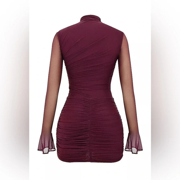 HOUSE OF CB 'Lucasta' Mulberry Gathered Mini Dress/Size M - Picture 4 of 7